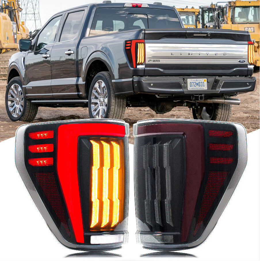 LED Tail Lights for Ford F-150 F150 XL STX 2021 2022 2023 Sequential Rear Lamps