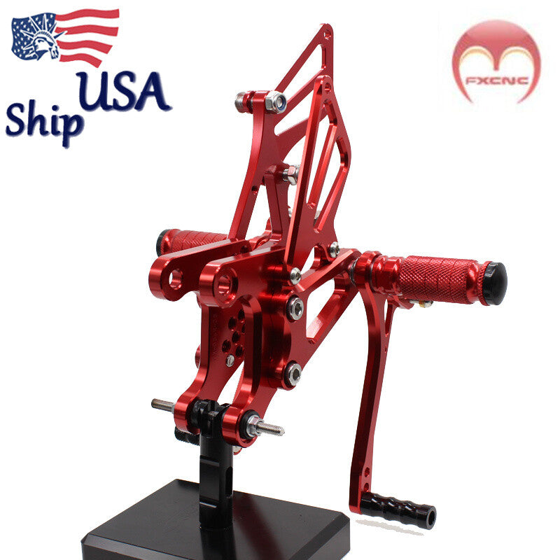 CNC 600 ZX6R ZX636 2005-2008 Red Rear Wheel Footrest and Spikes