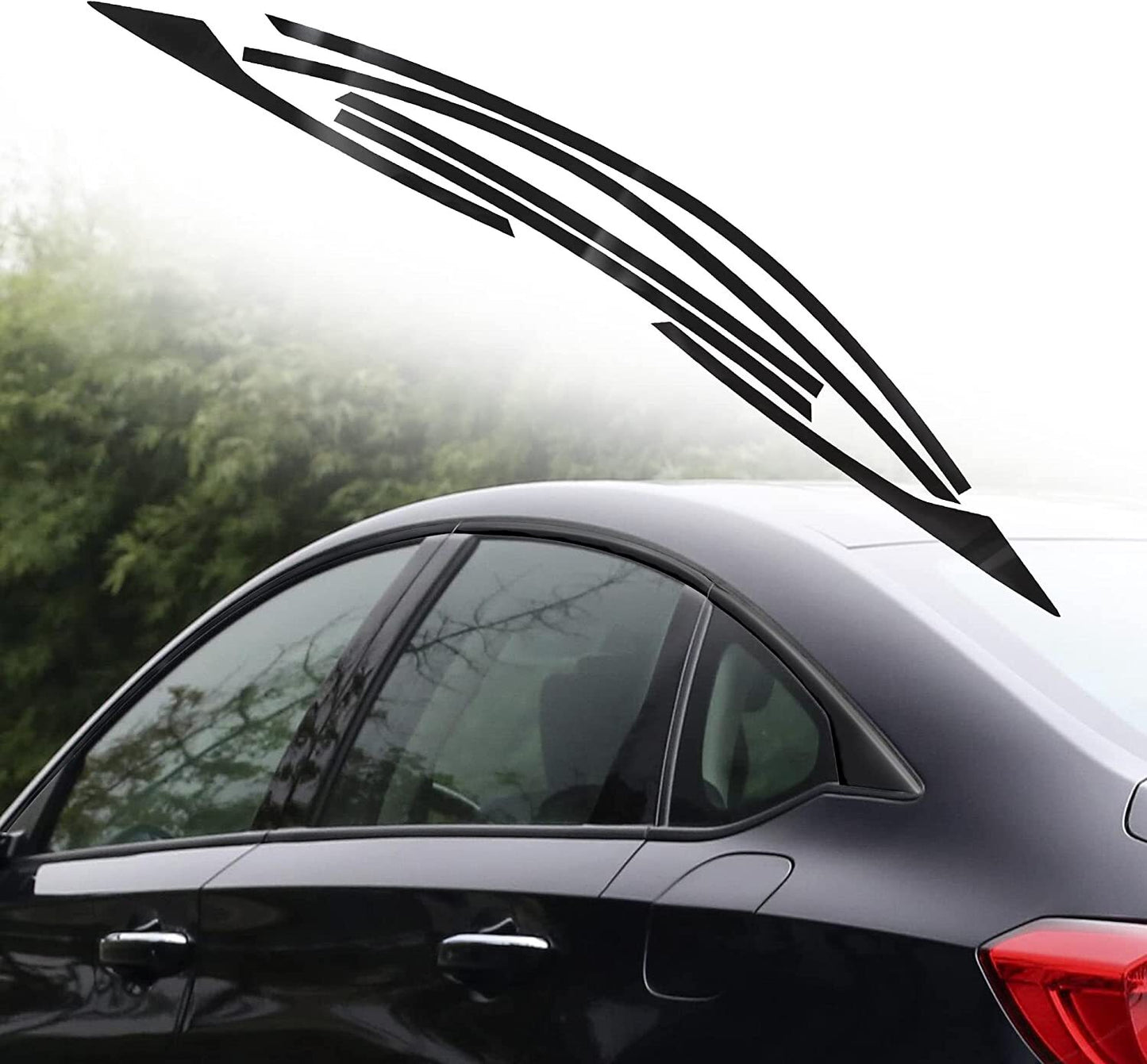 6x Chrome Delete Blackout Side Window Trim for Honda Accord 2018-22 Glossy Black