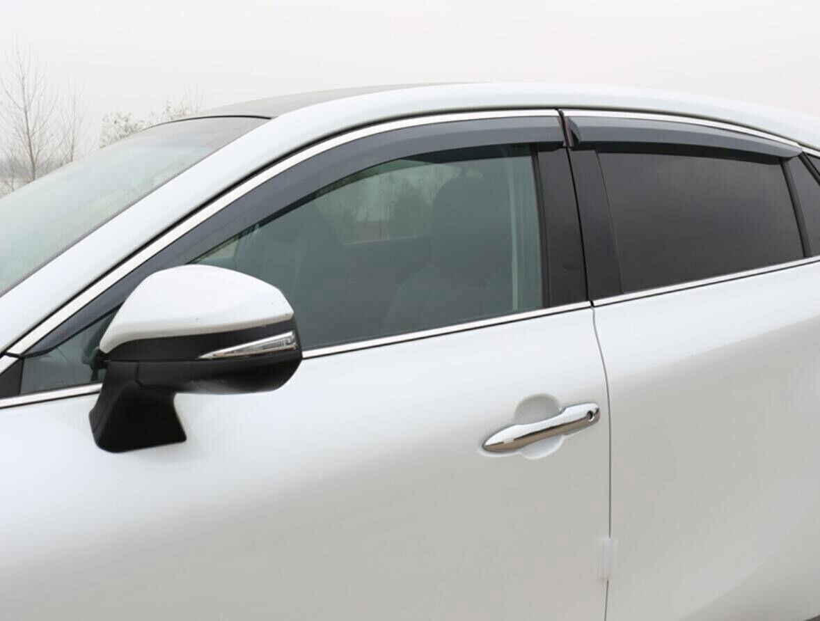 4X Window Visor Vent Shade Sun Rain Guard Deflector Trim for Mazda 3 Sedan 19-23
