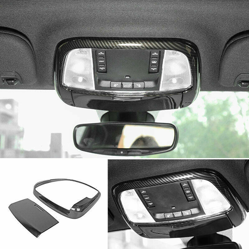 For Grand Cherokee 2011-2020 Carbon Fiber Front Reading Light Lamp Frame Cover