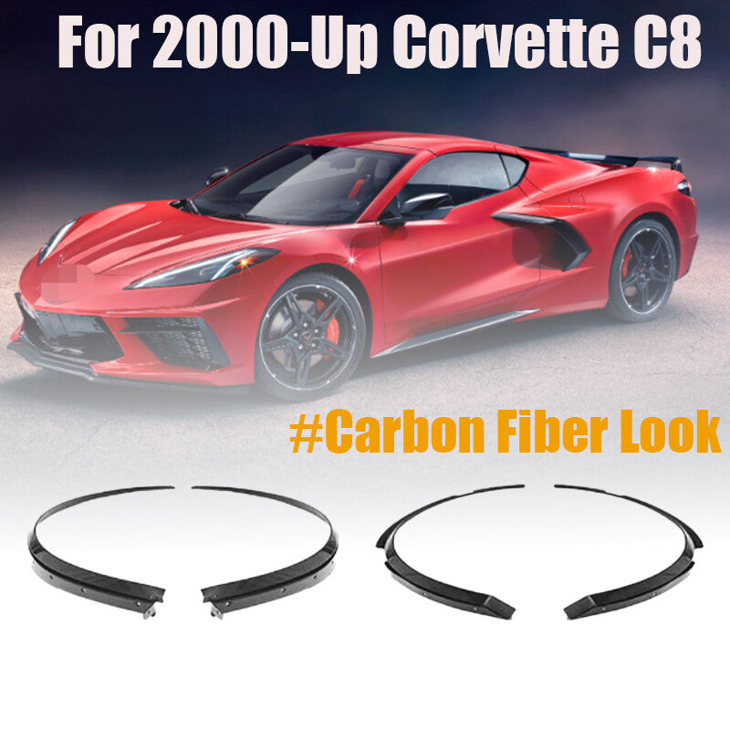 Front  Rear Wheel Fender Extensions For 20-Up for Corvette C8 CARBON FLASH METALLIC