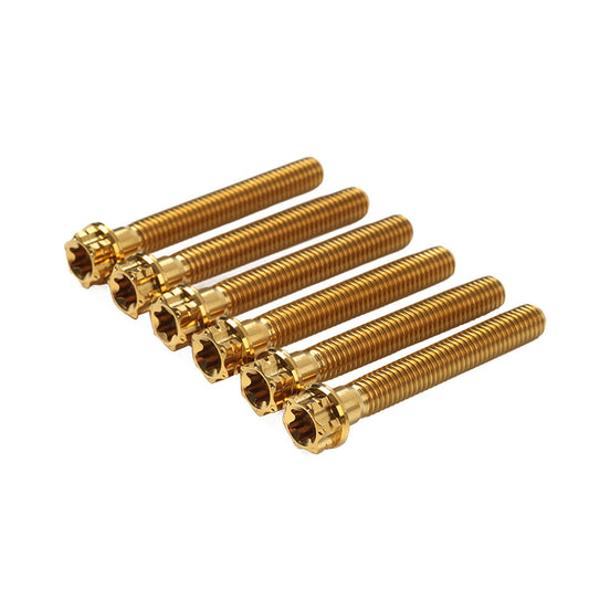 6pcs Bolts Torx Head Flange Screws M8x60mm Gold For Motorcycle Bike