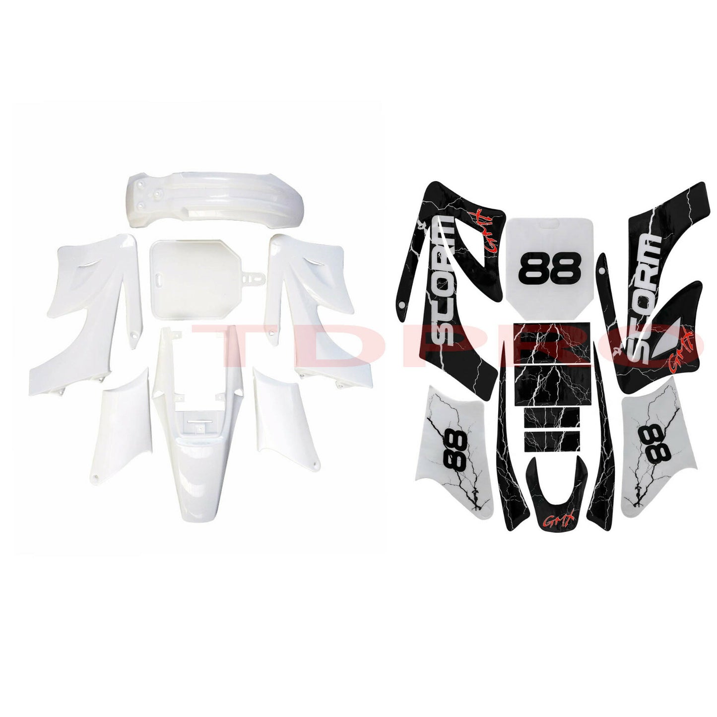 Plastic mudguard graphic kit for Pit Dirt bicycles Apollo Orion 125cc 140cc 150cc