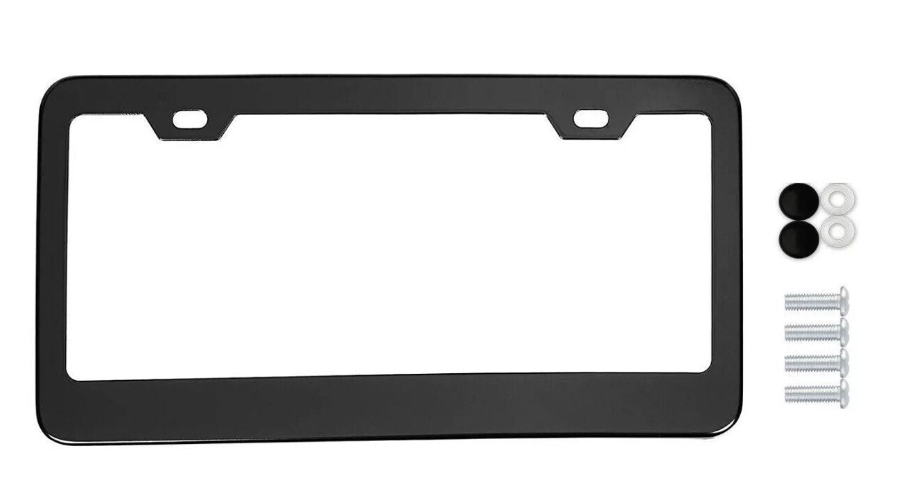 Car license plate frame cover rear boot black plain metal suitable for Hyundai 2x