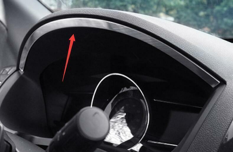 for Ford Explorer 2011-2019 Silver Steel Instrument Panel Frame Strip Trim 1PCS