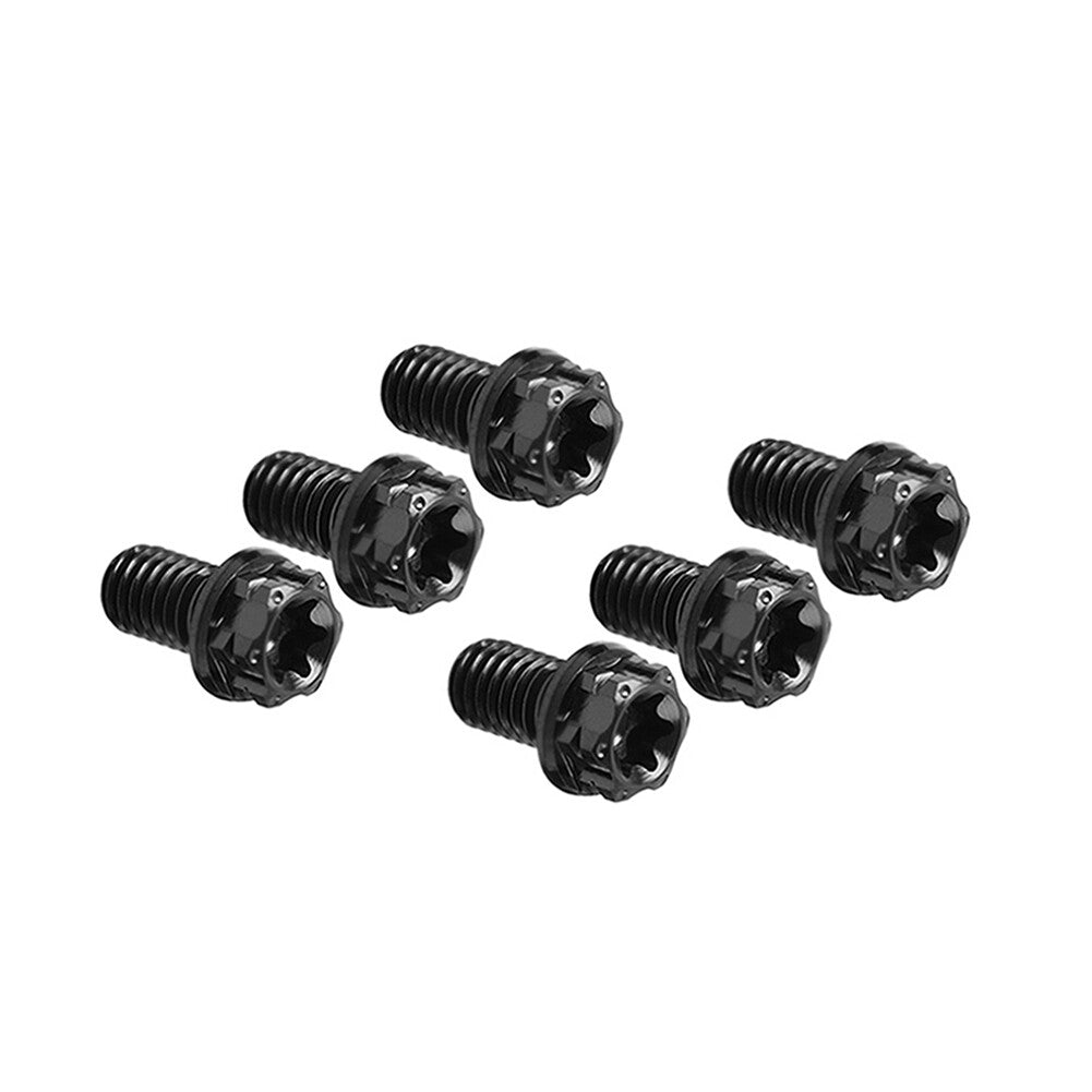 6pcs Bolts Torx Head Flange Screws M10x25mm Black For Motorcycle Bike
