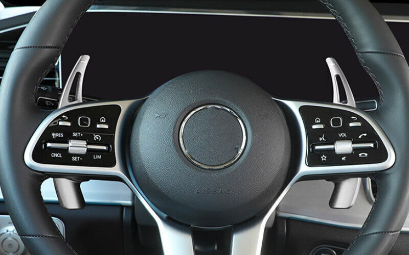 for Benz GLE GLS 2020-2023 Silver Aluminum Steering Wheel Shift Paddle Extension