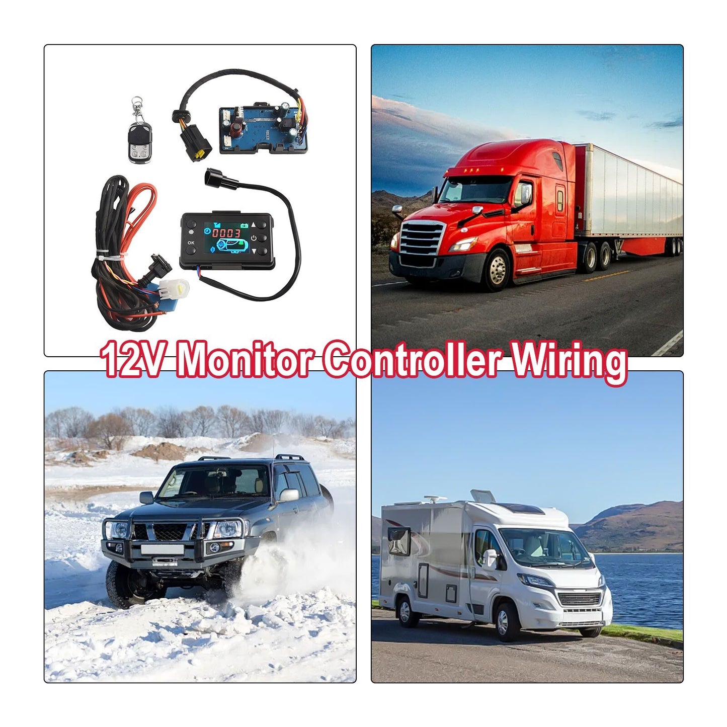 12V/24V diesel engine air heater LCD display switch, control board with remote control