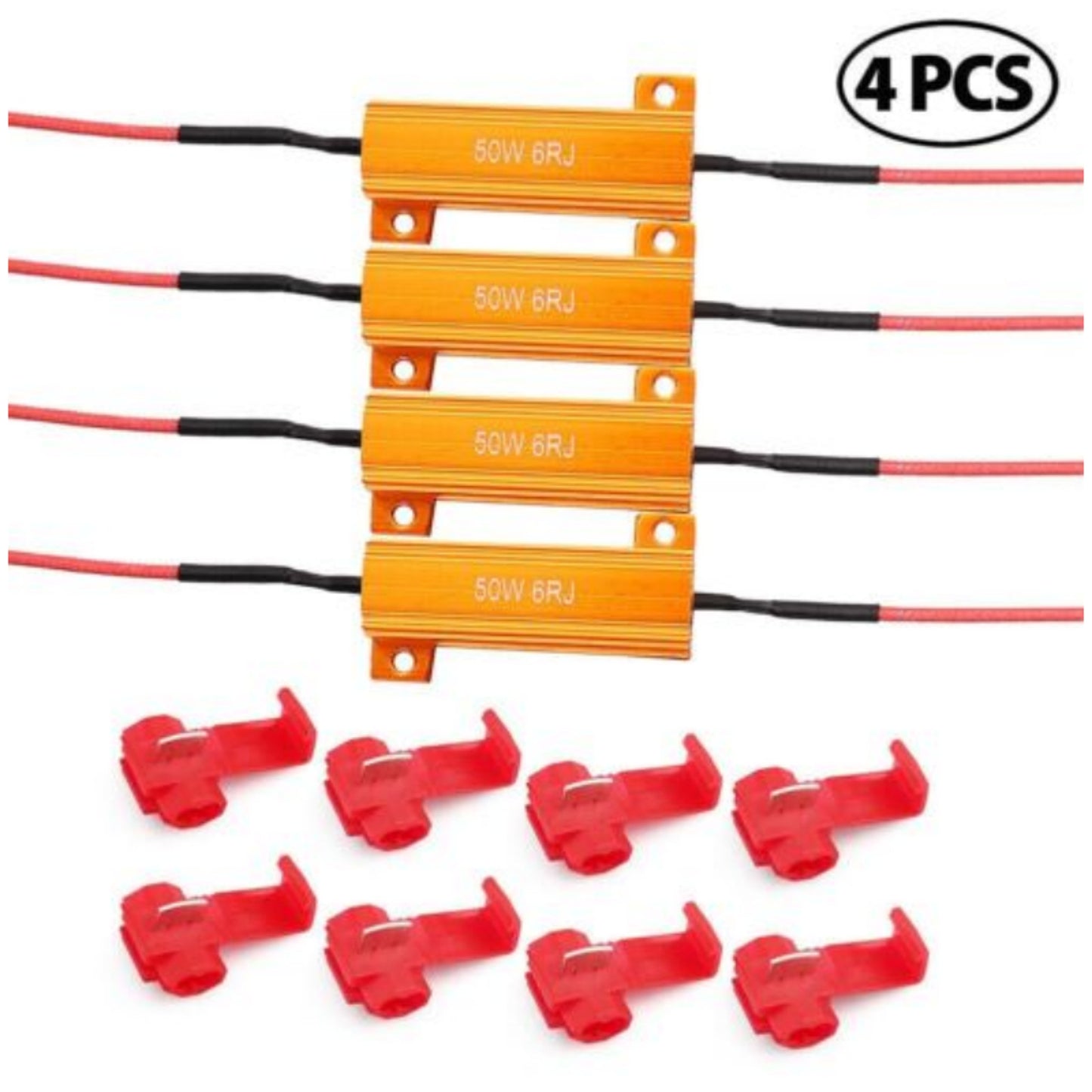 4Pcs/Set 50W 6RJ Load Resistors LED Decoder Fix Flash Rate Turn Signals Light