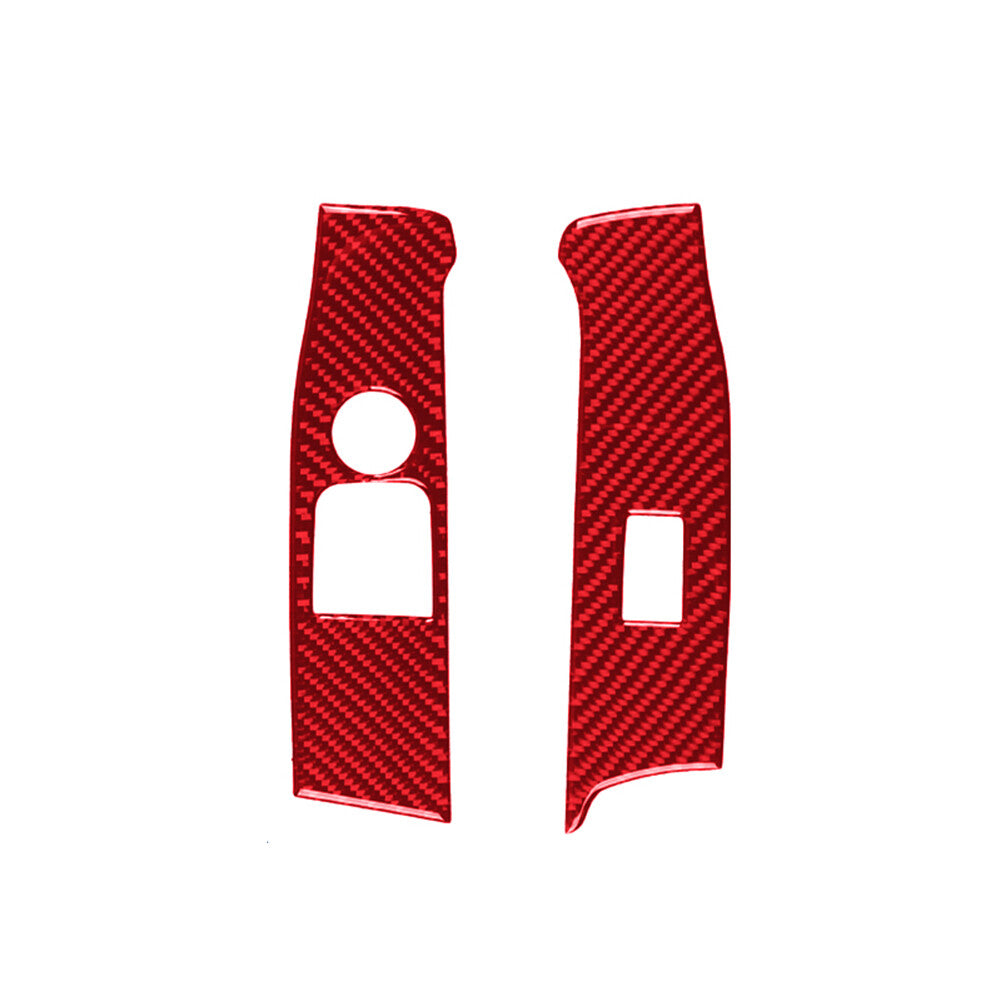 Red Carbon Fiber Front Window Control Cover Trim for Toyota Supra A90 2019-2022