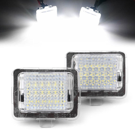 Pair LED License Plate Number White Lights for Mercedes Benz W204 W212 W221 W216