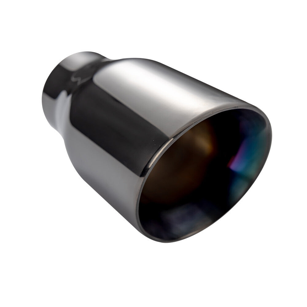 Universal 2.5'' inlet 3.5'' OD Exhaust End Tips Muffler Black Tip Slant Tip