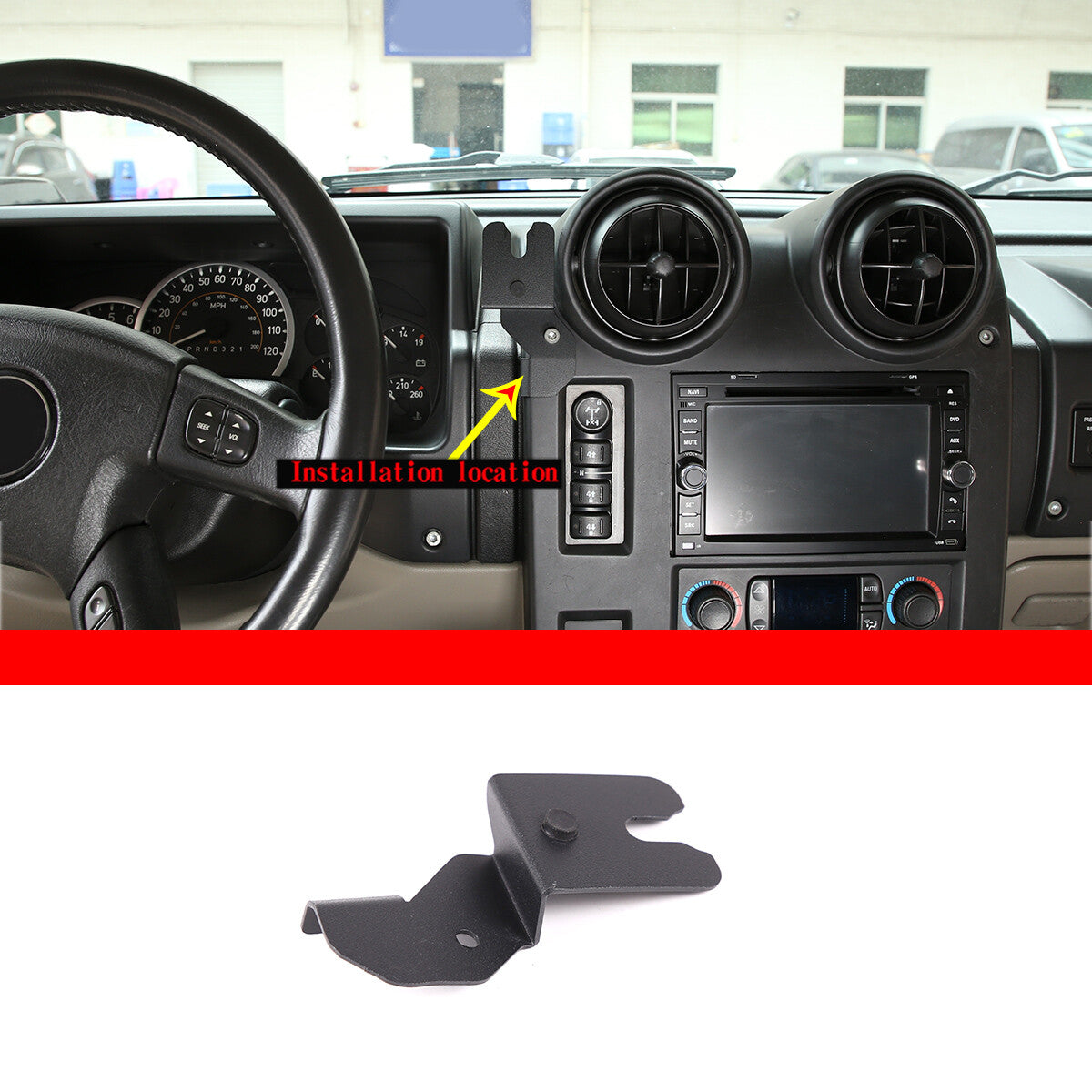 7-Piece Red Central Control Interior Trim Frame Kit for Toyota Tacoma 2011-2015