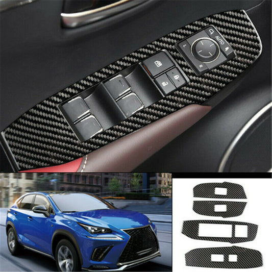 for Lexus NX200T 300H 2015-2021 Carbon Style Window Lift Panel Switch Cover Trim
