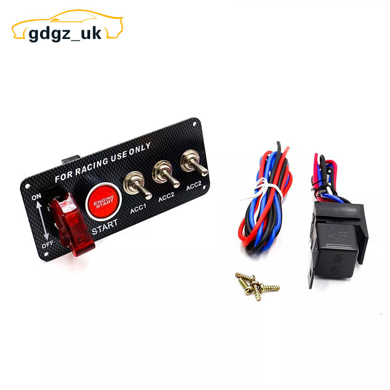 12V Car 5 in 1 Ignition Switch Panel Toggle Switch Engine Starter Push Button