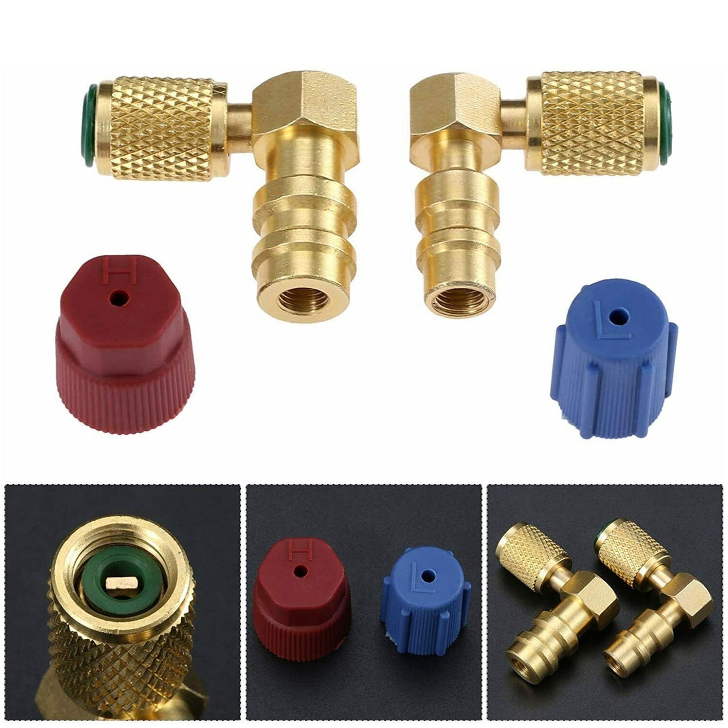 R12 to R134A High/Low AC Port Retrofit Conversion Adapter Quick Coupler Valve AT