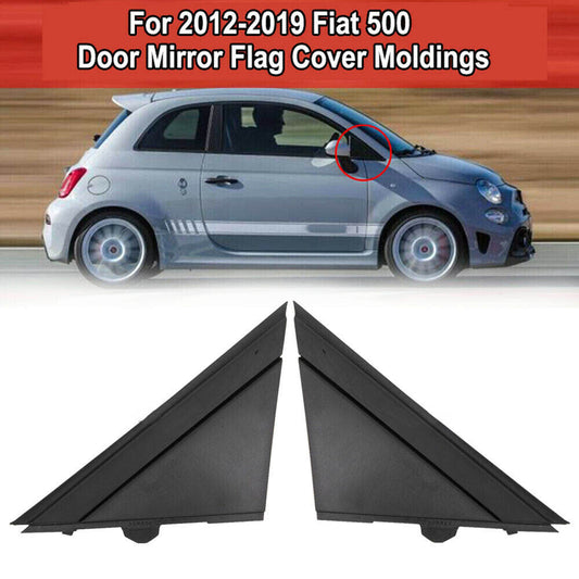 For 12-19 for Fiat 500 exterior mirror cover strips left and right, matte black