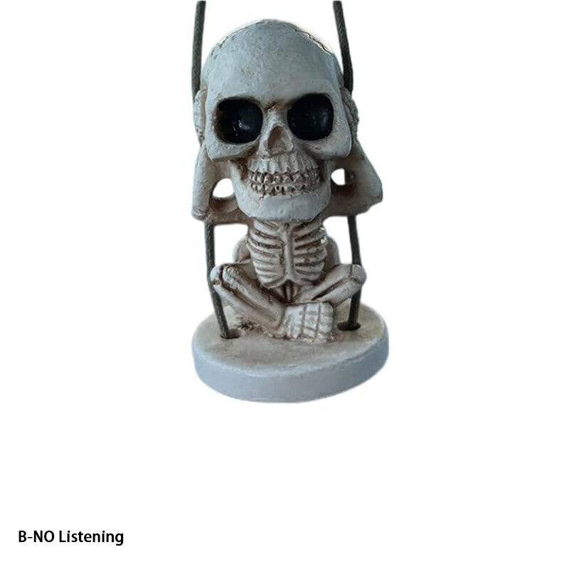 Halloween Sugar Gothic Skull Car Mirror Hanging Rearview Accessory Decoration B