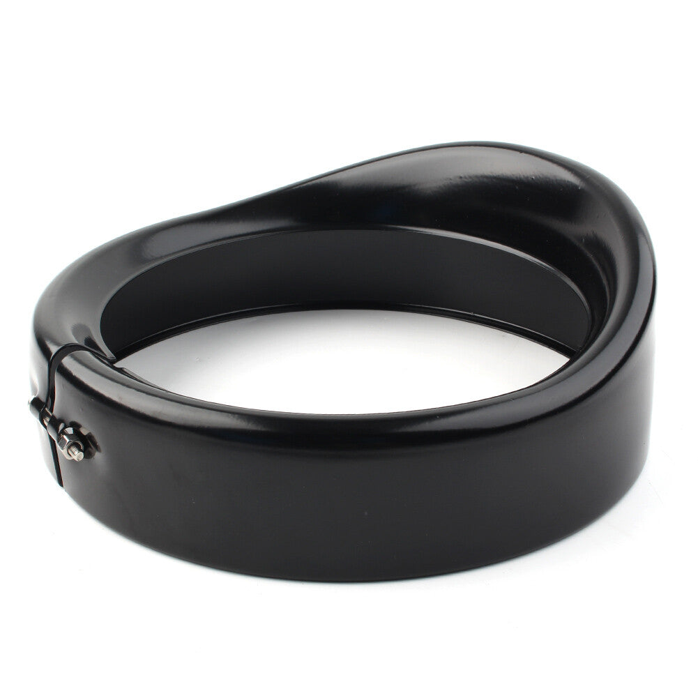 Black 7 Headlight Passing Lights Lamps Trim Ring Bezel Visor Cover for Harley