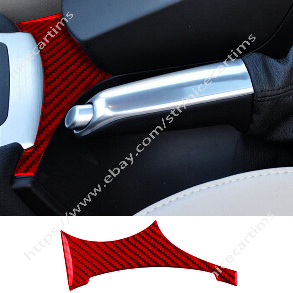 Red Carbon Fiber Console Gear Shift Lower Panel Cover Fit for BMW X3 E83 2004-10