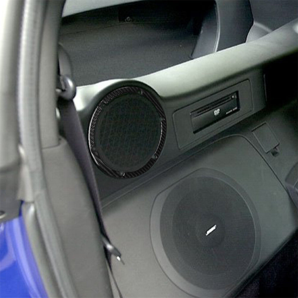 2Pcs Rear Speaker Circle Frame Trim Cover Carbon Fiber for Nissan 350Z 2006-2009