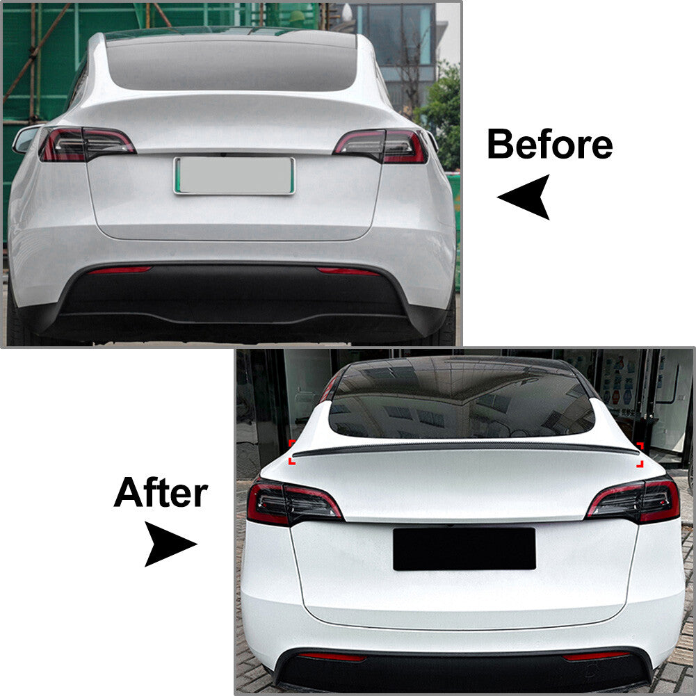 Rear Trunk Spoiler Wing ABS for Tesla for Model Y 20-23 Glossy Carbon Fiber Black