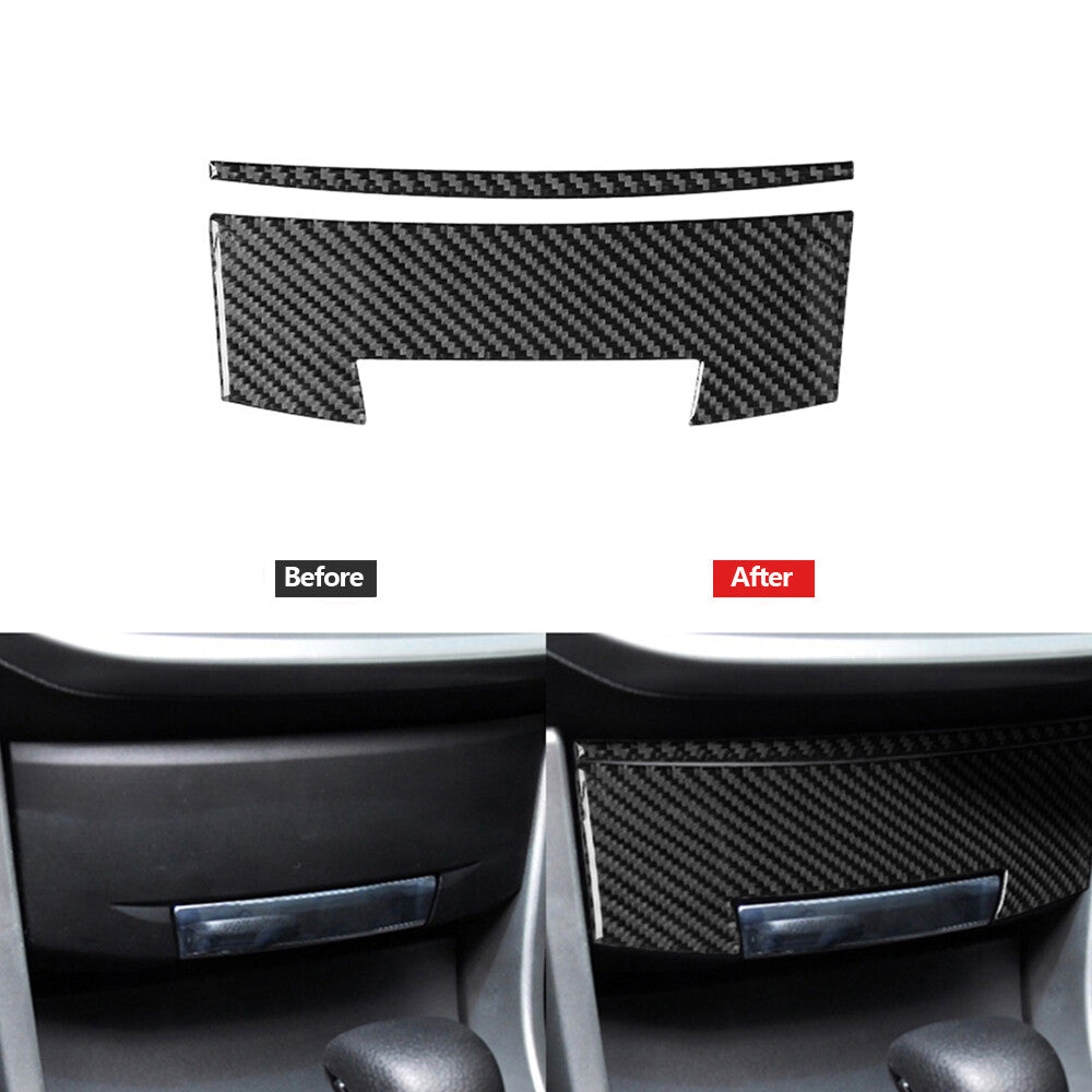 2Pcs Carbon Fiber Center Storage Box Panel Trim Cover for Honda Accord 2013-2017