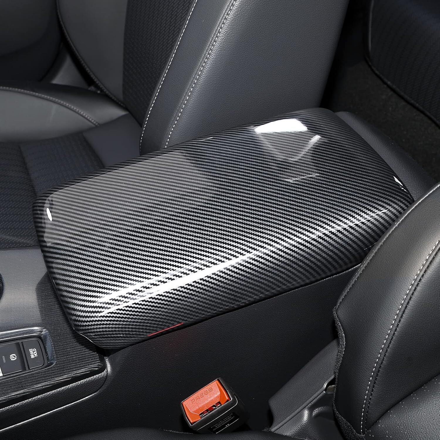 1 piece of carbon fiber black center console cover/armrest box cover for Honda for Civic 11