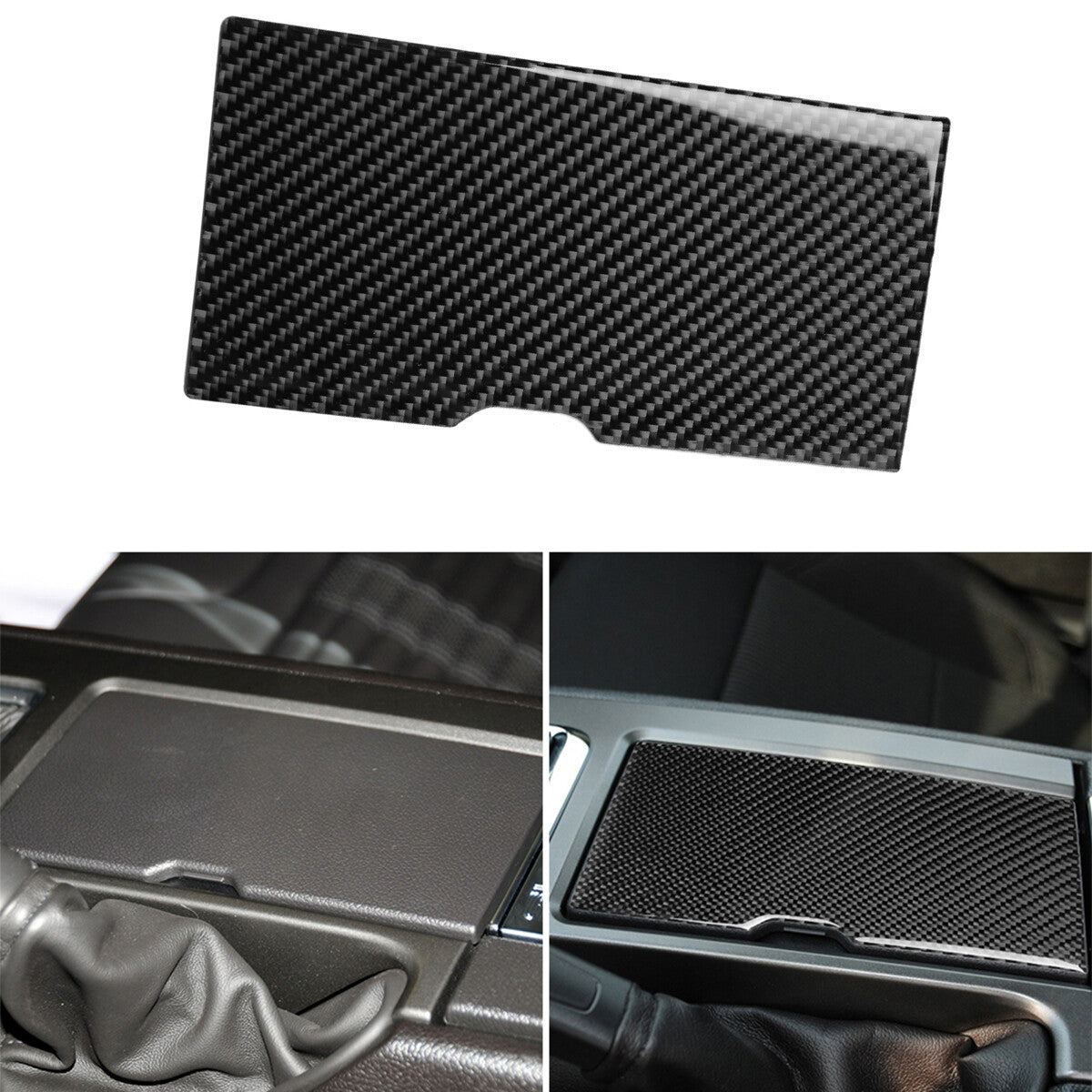 Carbon Fiber Cup Holder Cover Panel Trim Fit for Ford for Mustang 2009-2013