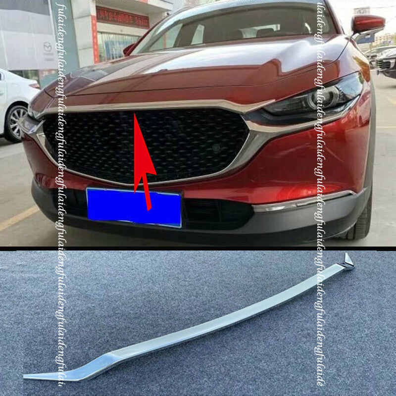 for Mazda CX-30 2020-2022 Chrome Front Grill Grille Engine Hood Cover Strip Trim