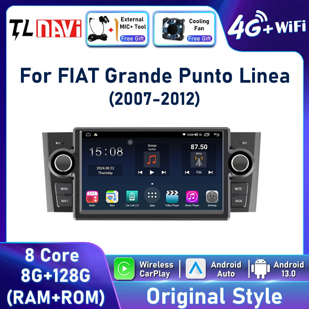 07-12 for Fiat Grande Punto Linea GPS Car Radio Carplay Multimedia Player Screen