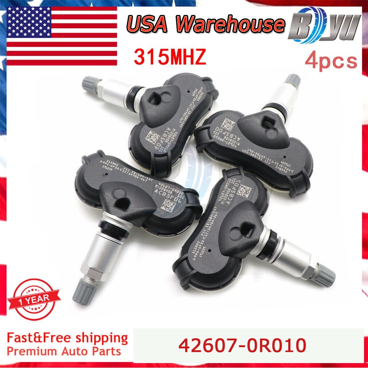 42607-0R010 New Tire Pressure Monitor Sensor (4) TPMS for Toyota Highlander RAV4