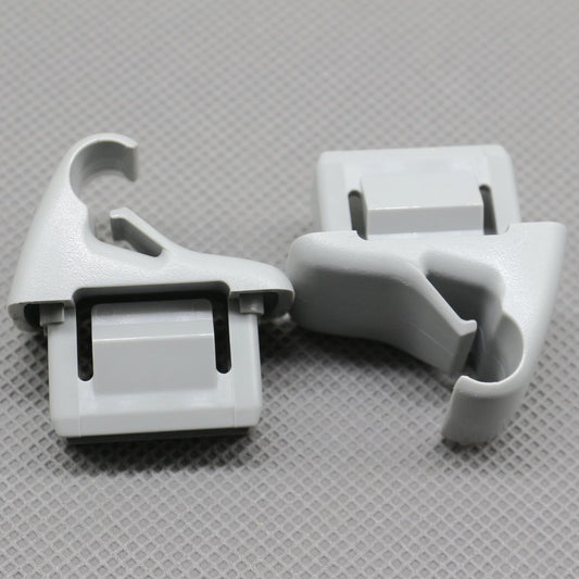 2 Gray Sun Visor Clips for Mitsubishi Lancer Outlander Sport ASX MR654343