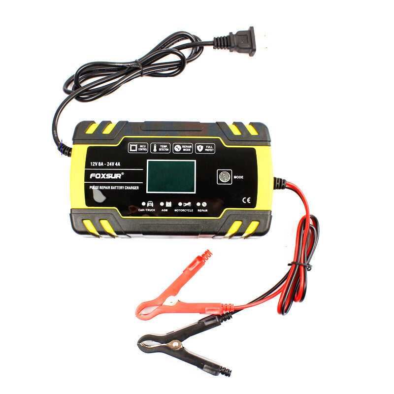 Motorcycle 12-24V 3-stage Pulse Repair Display for Smart Lead-Acid Battery Charger