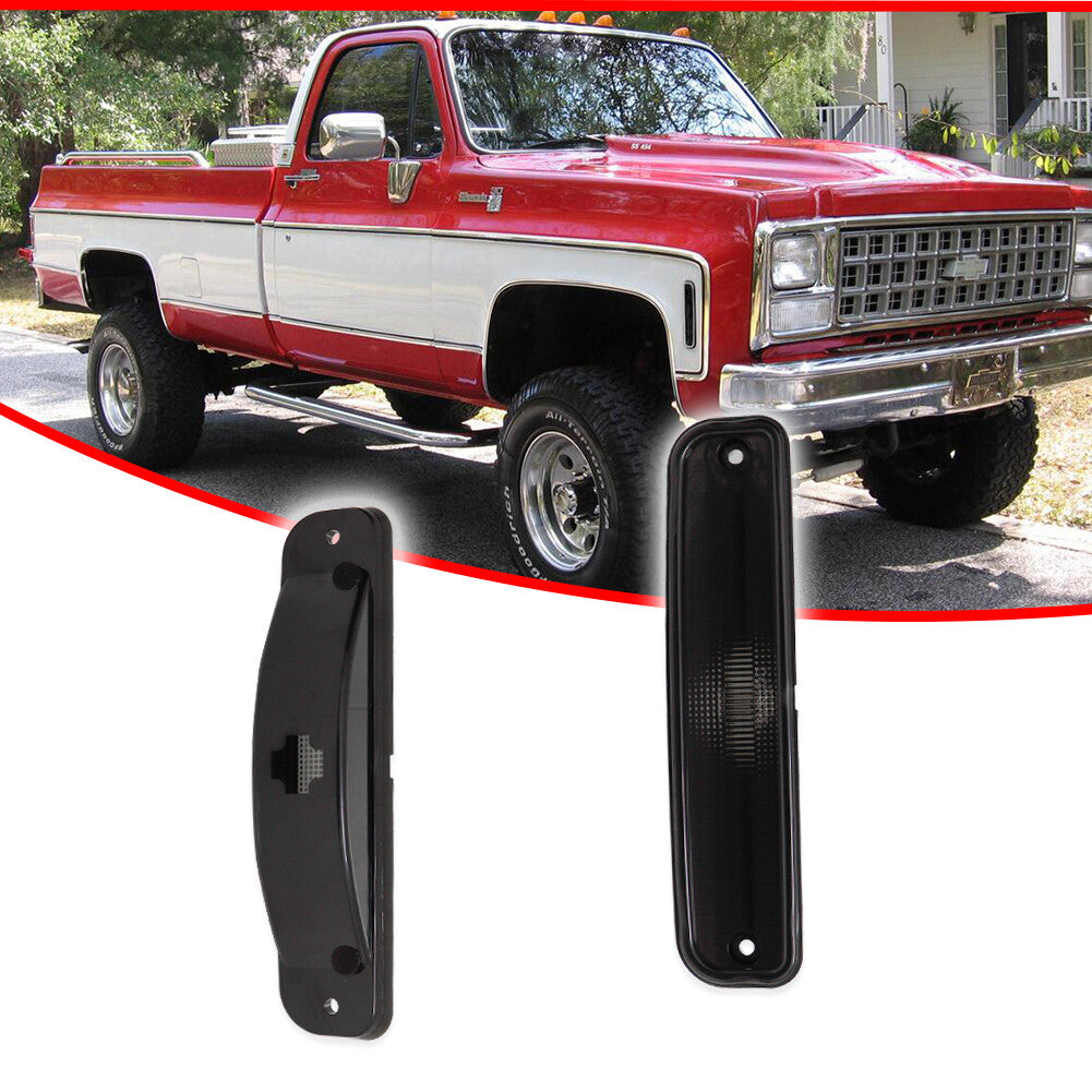 Black side marker light cover for 73-80 for GMC for Chevrolet pickup truck with Suburban Jimmy trim.