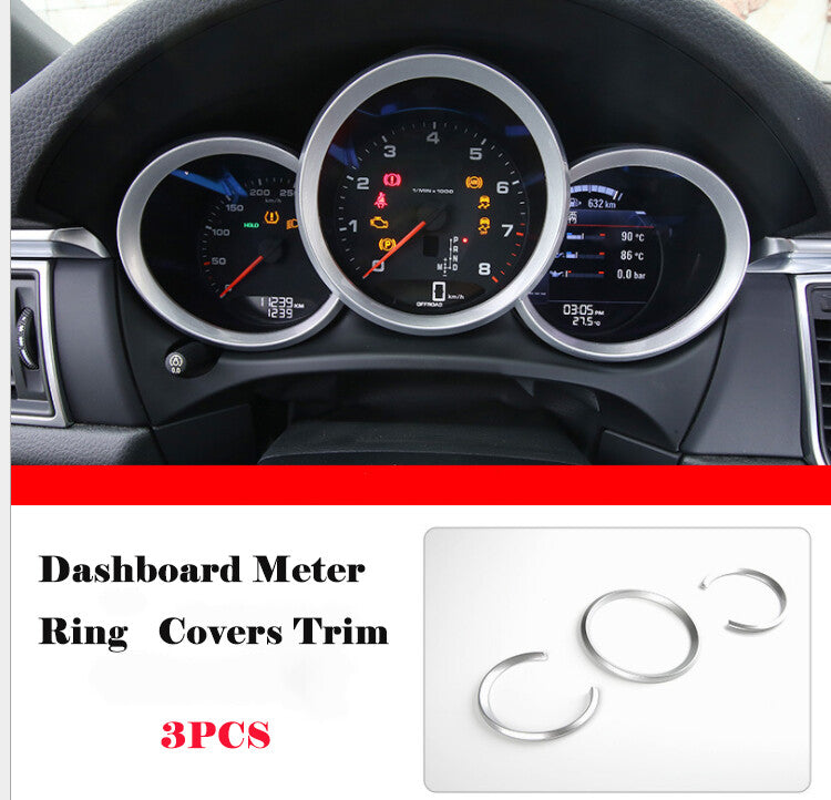 Silver Dashboard Decorative Ring Cover Trim for Porsche Cayman Macan 14+