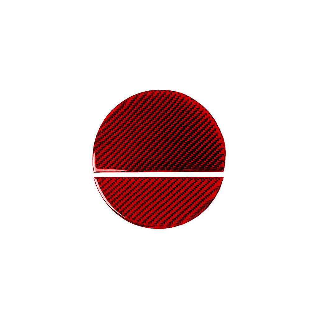 2¡Á Red Carbon Fiber Fuel Tank Filler Door Cover Gas Cap for Ford for Mustang 2015-22