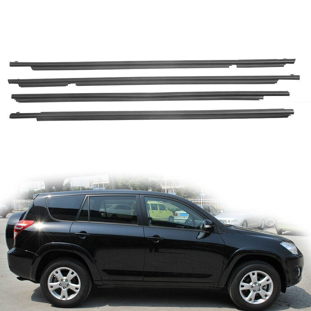 Door Window Trim Moulding Belt Weatherstrip for Toyota RAV4 2009-2012 4PCs