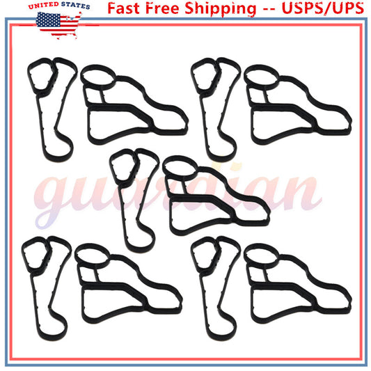 10pcs Engine Oil Filter  Cooler Housing Gasket Seal Kit Fit for BMW E60 E90 E91