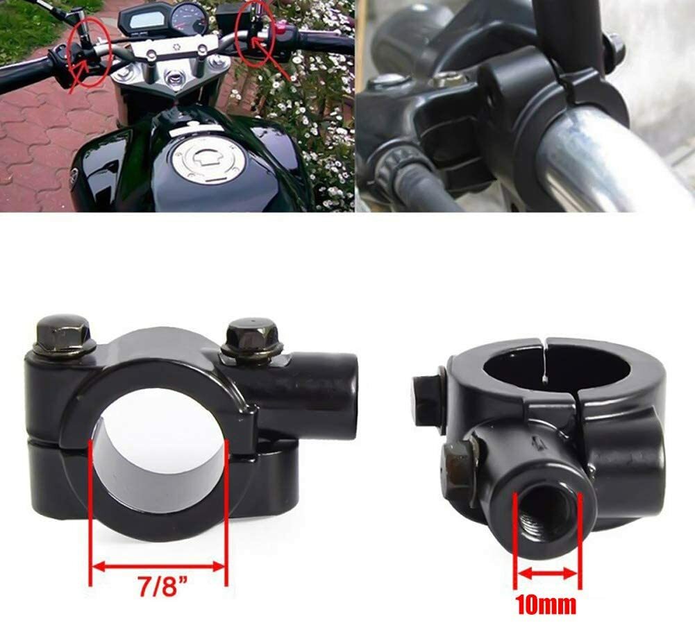 7/8 10MM Motorcycle Handlebar Mirror Mount Holder Clamp Adaptor For Universal