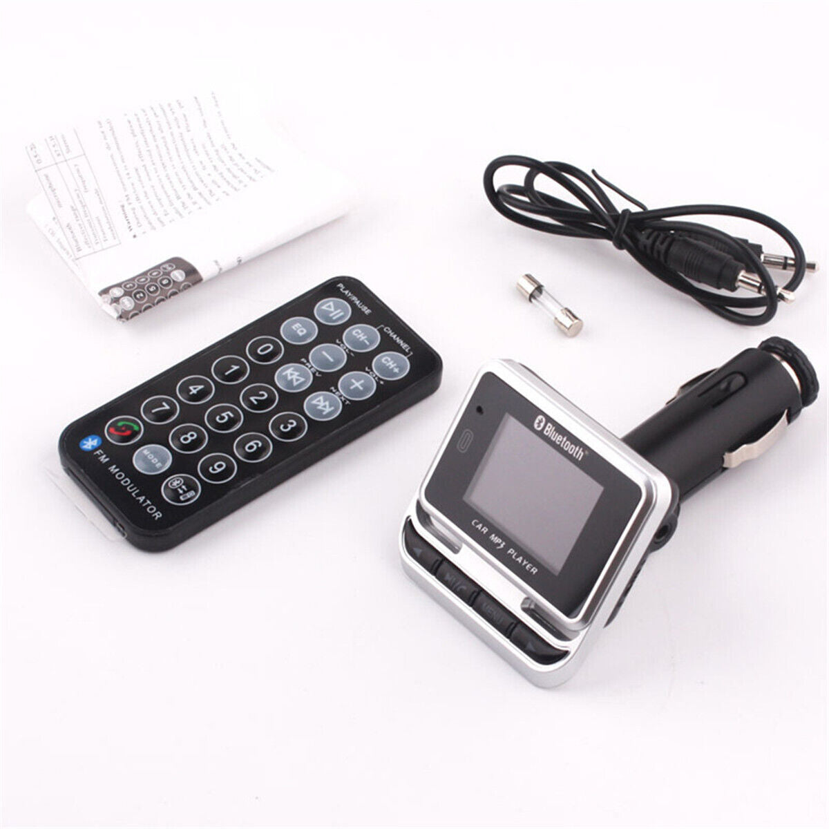 Car Bluetooth FM Transmitter MP3 Player LCD Screen AUX Handsfree