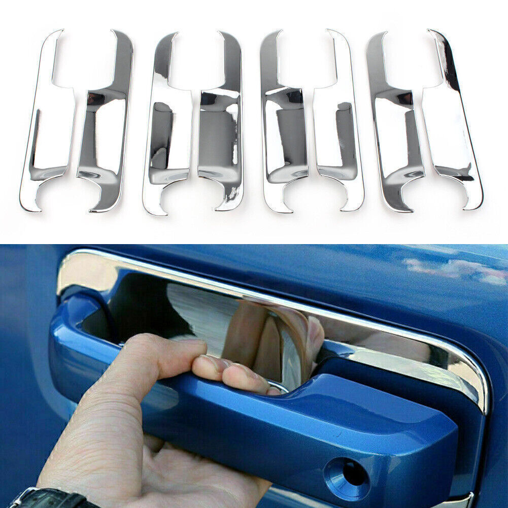 8pcs Exterior Door Handle Bowl Cover Trim Chrome ABS for Ford F150 2015-2019 17