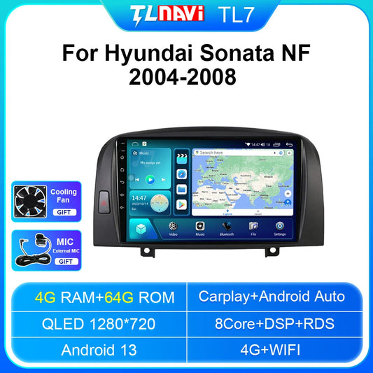 for Hyundai Sonata NF 2004-2008 Car Radio CarPlay GPS Stereo Video Player Screen
