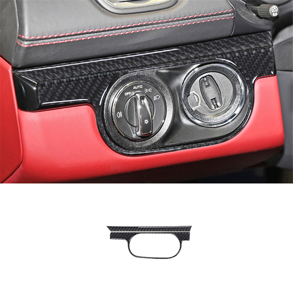 2Pcs Carbon Fiber Lighting Control Frame Cover Trim for Porsche 718 2016-2022