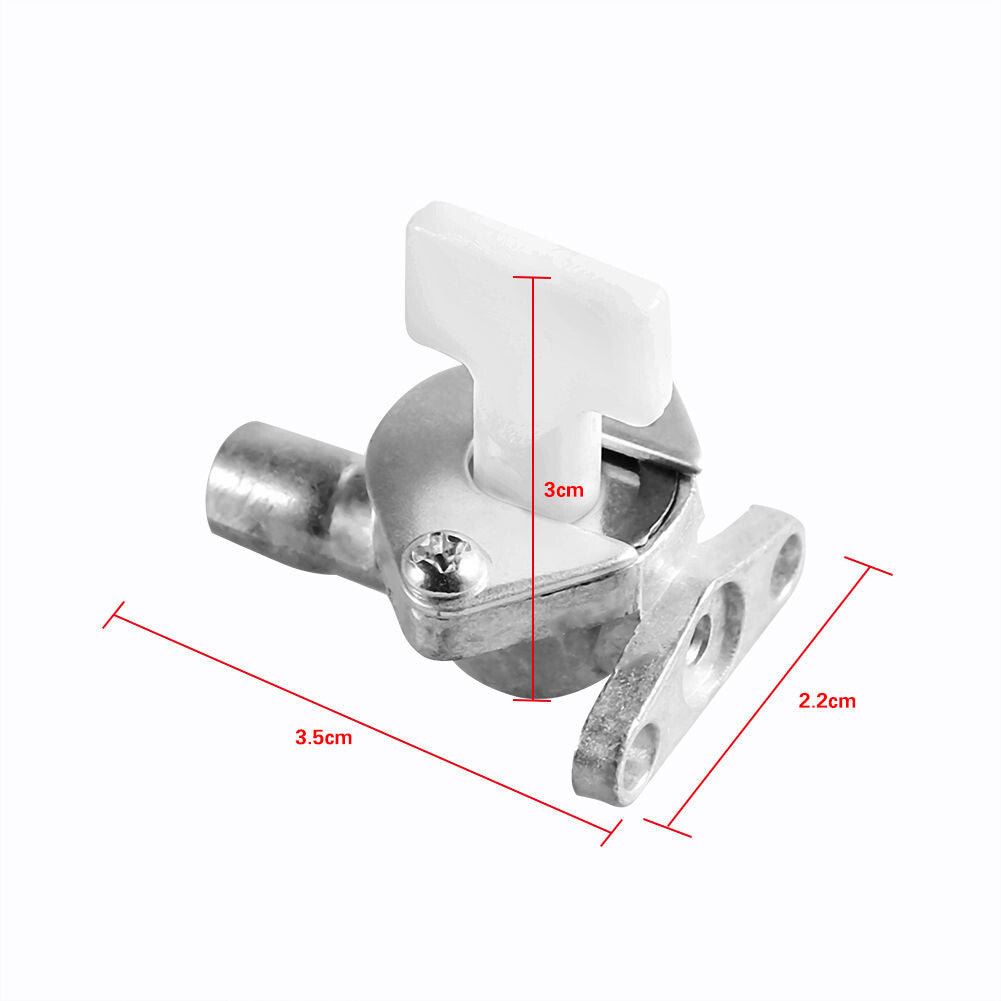 Petcock carburetor fuel tap switch for 47cc and 49cc for mini pit bikes, all-terrain vehicles, and four-wheelers.