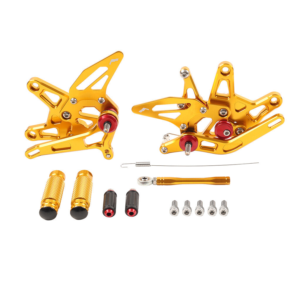 Motorcycle Foot Peg Rearsets Pedal Adjustable Footrests Fit for Kawasaki ZX-6R 22-24