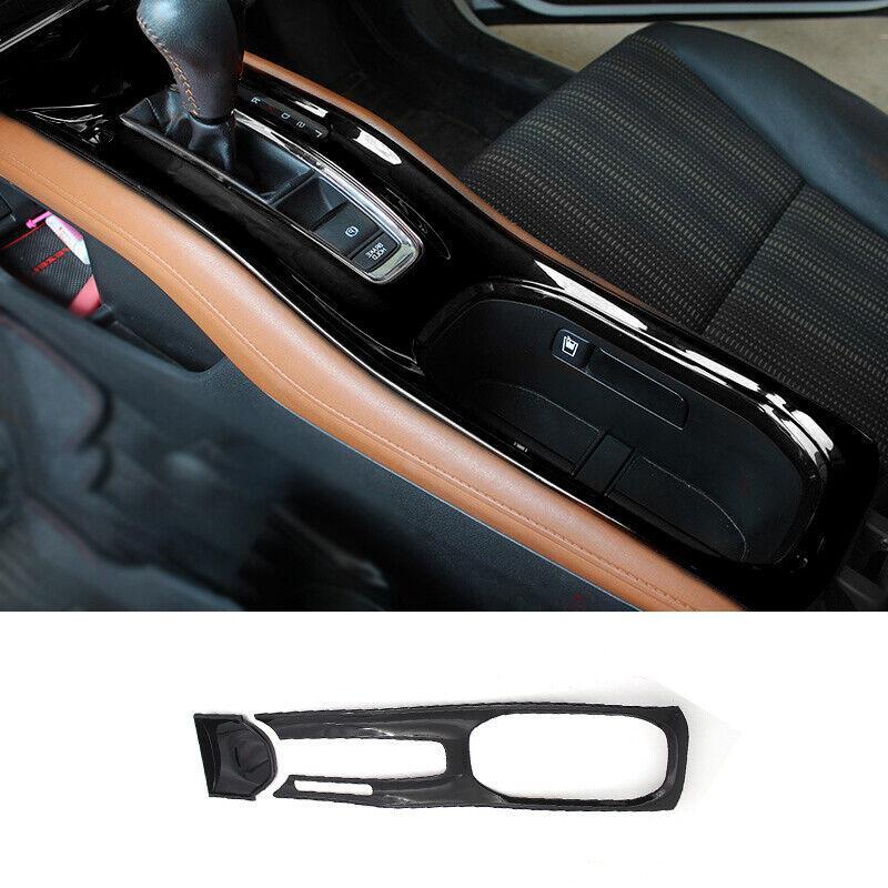 Bright Black Central Console Gear Shift Frame Trim 2PCS for Honda HR-V 2016-2022