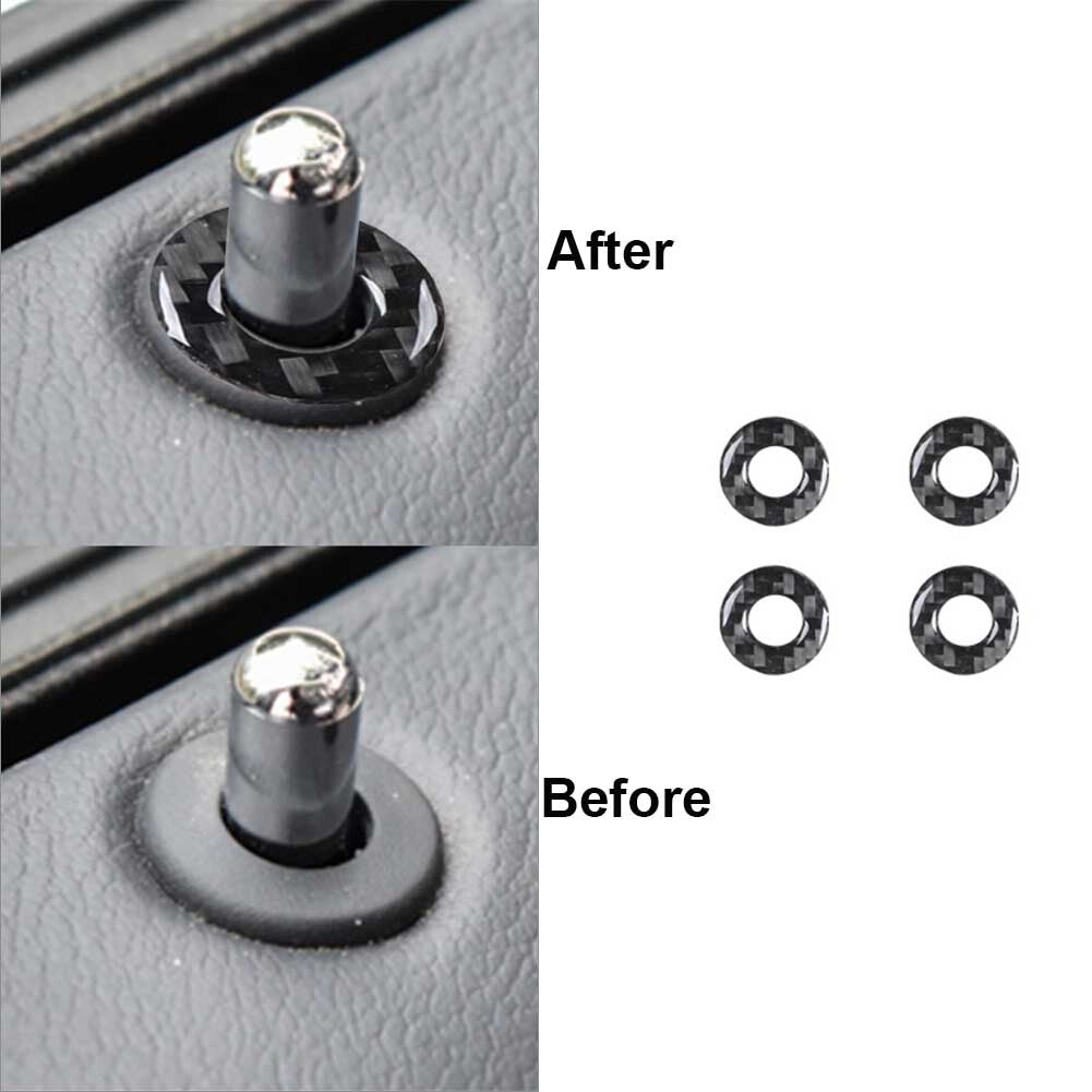 4-Piece Carbon Fiber Inner Door Lock Cover Trim for Chrysler 300 (2015-2022)