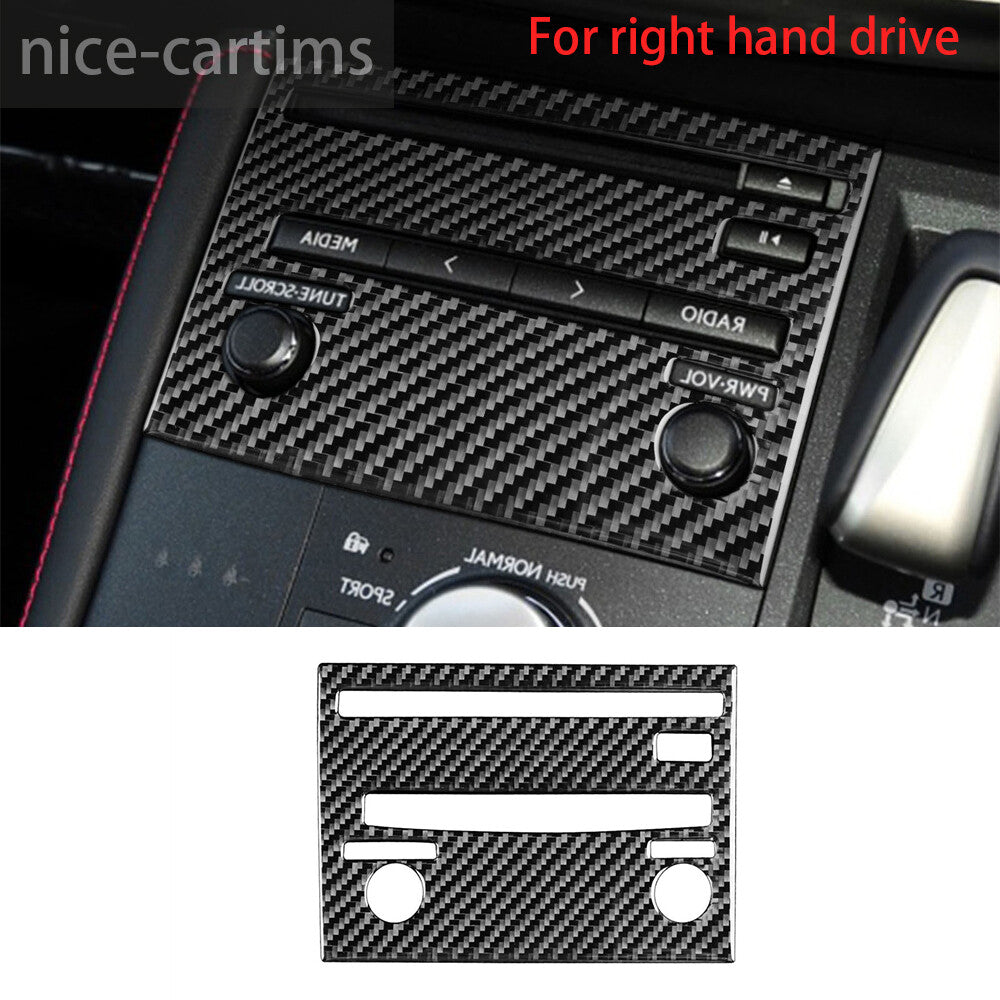 for Lexus CT200h 2011-2017 RHD Center Console CD Switch Panel Cover Carbon Fiber